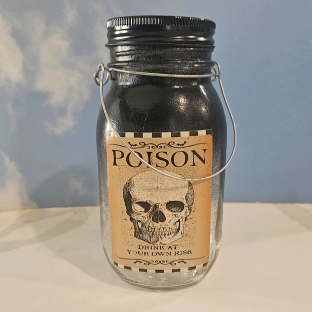 Gothic decoration Poison Bottle That Lights Up Skull Decor Halloween Decor
